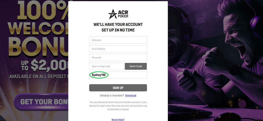Poker Referral Code for ACR Poker