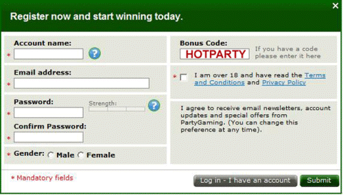Party Poker Sign Up Bonus Code