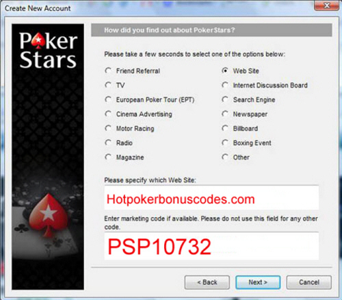 PokerStars Marketing Code 2026